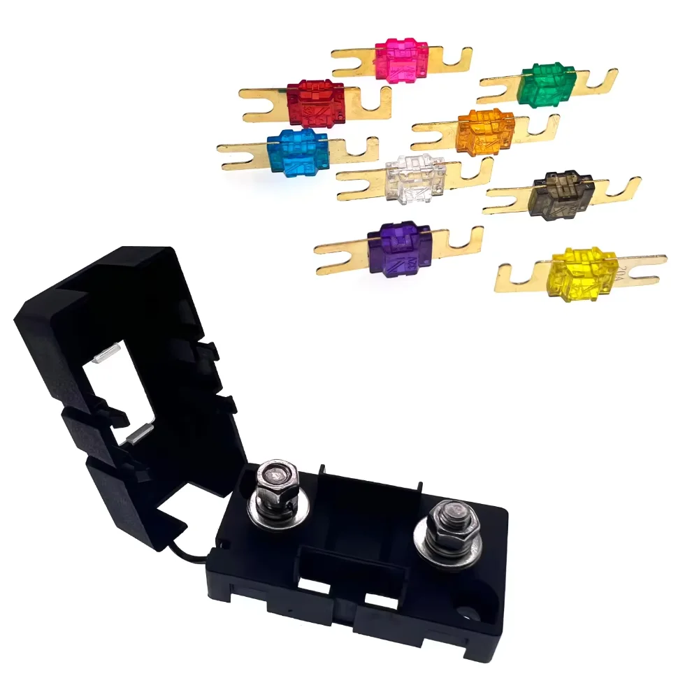 ANS Trumpet Fork Plug Fuse Kit 20A 30A 40A 50A 60A 70A 80A 100A 150A 200A with Bolt Fixed Insurance Film and Safety Plate Base view 3