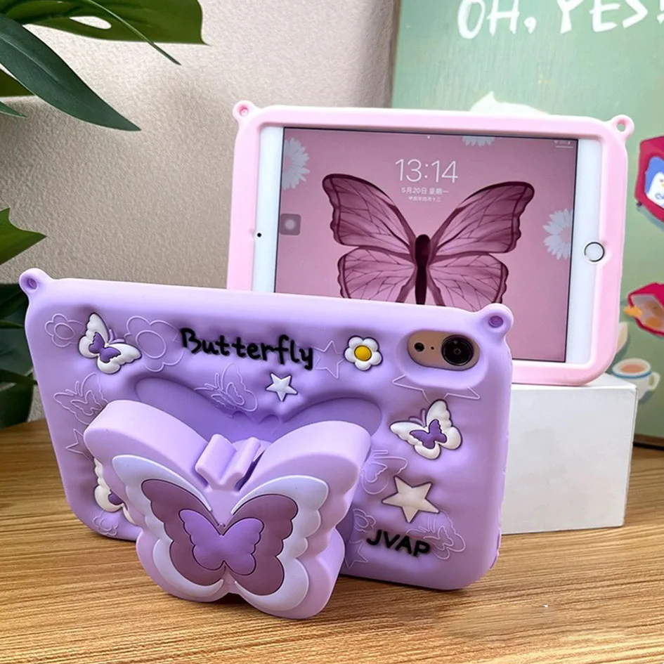 

Fashion butterfly Stand Tablet Case For Apple ipad10 5th 6th 9.7 Pro11 10.2 10.5 10.9 Mini6 123 Air4 5 Silicone Protective Shell