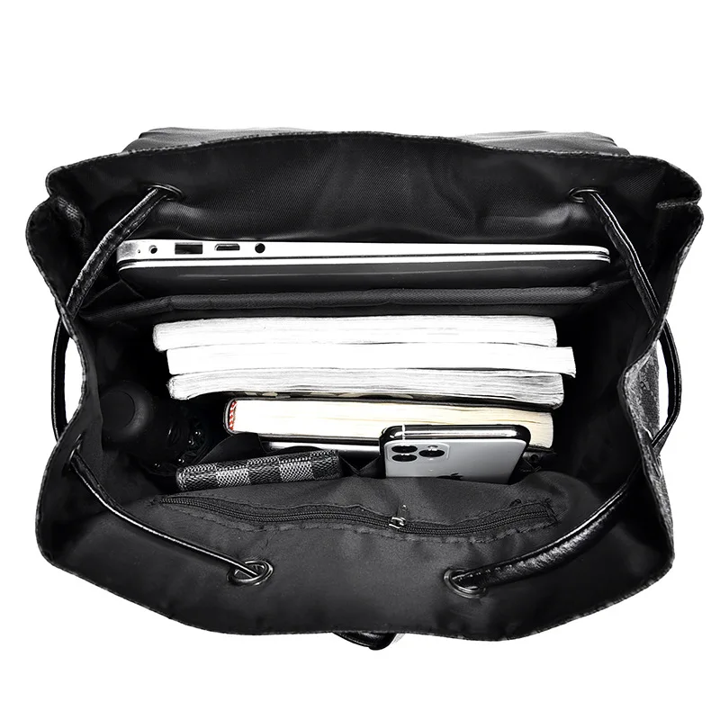 Luxe Zakelijke Heren Rugzak Grote Capaciteit Lederen Reisrugzak Casual Student School Rugzak Waterdichte Man Laptop Tas