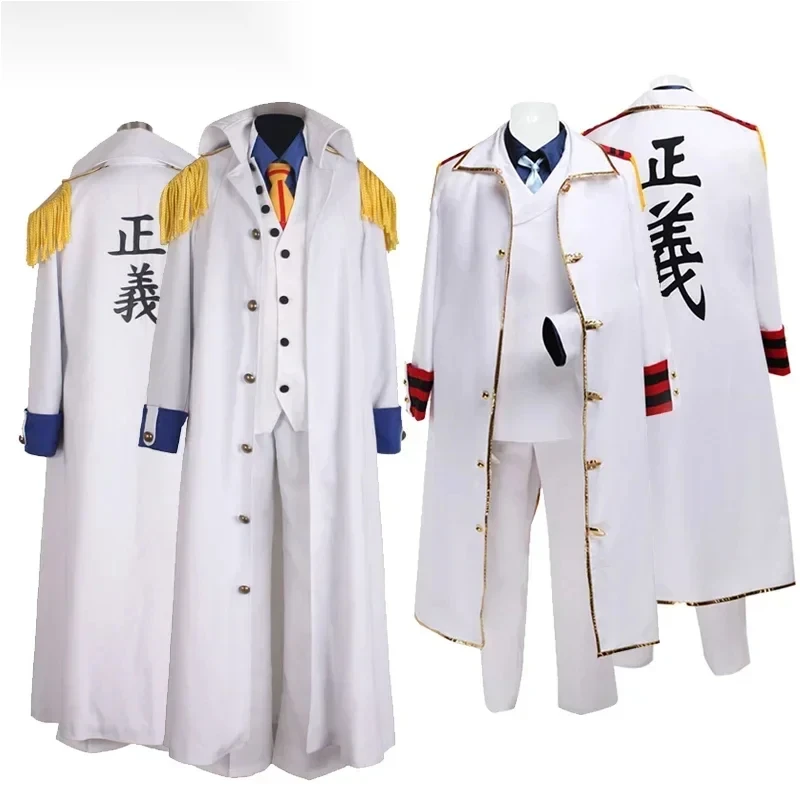

72-й аниме One Cos Piece Kuzan Aokiji Косплей Костюм Kapu Рубашка для ролевых игр Жилет Брюки Галстук Ветровка Хэллоуин
