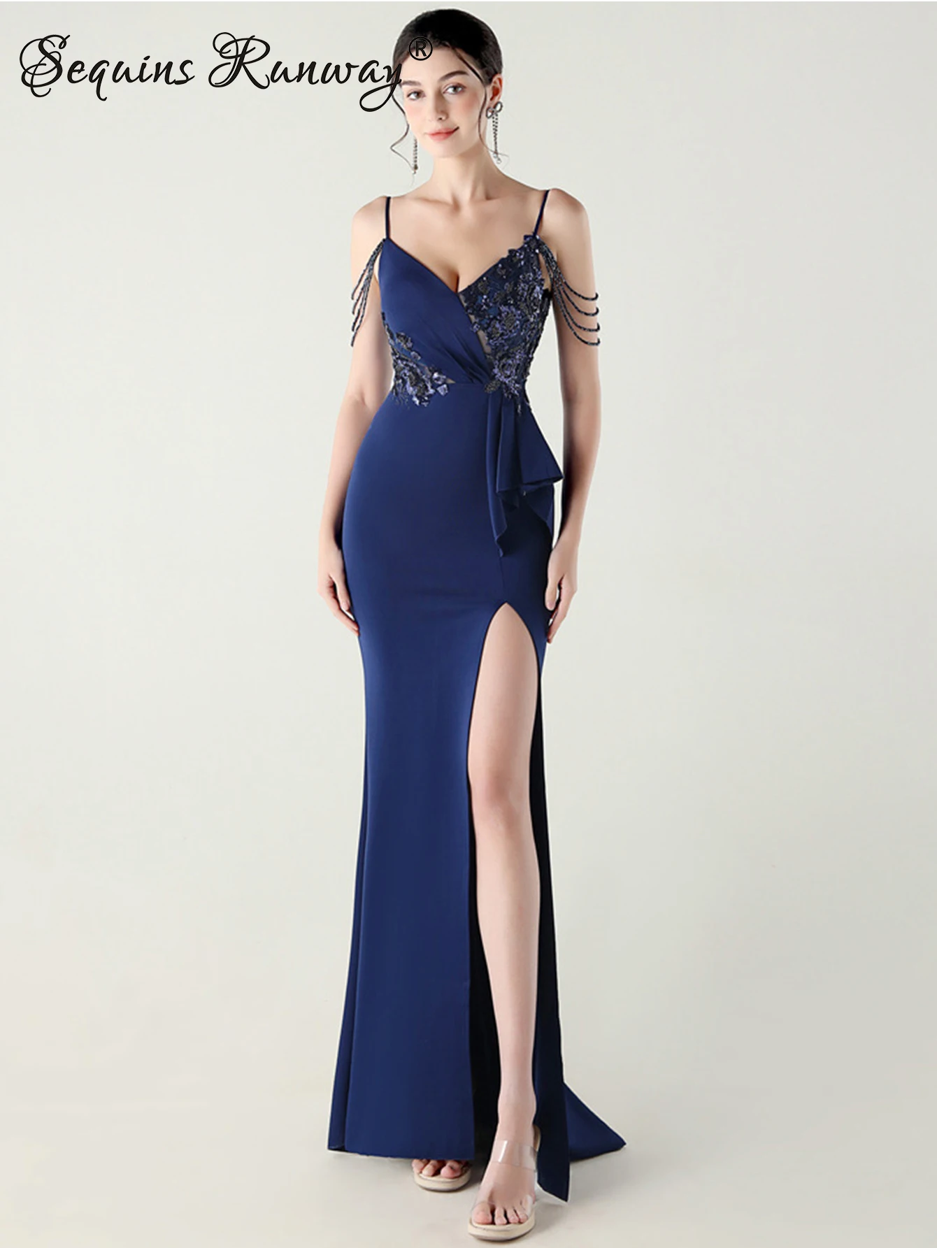 Abito estivo sexy con paillettes rosa nero senza schienale da donna eleganti abiti da festa di nozze donna abiti lunghi da sera da ballo di lusso abiti