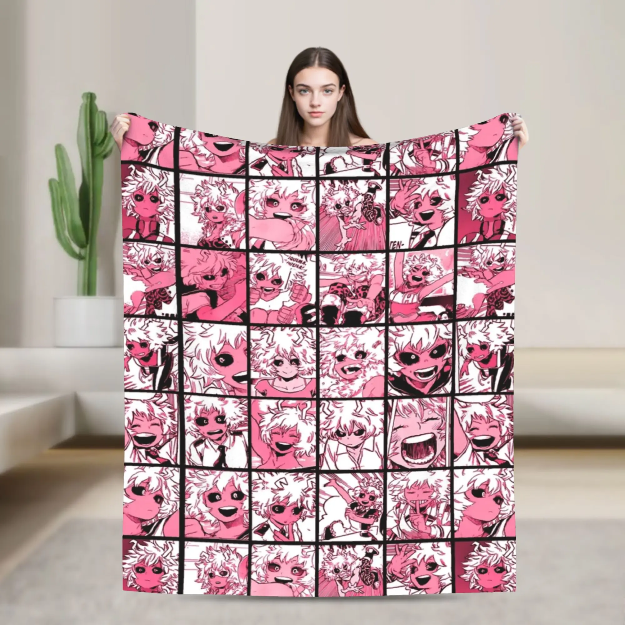 

Одеяла Ashido Mina, фланелевые, весенне-осенние, академия, аниме, манга, дышащие, супер теплые, пледы для домашнего дивана, ковер, кусок