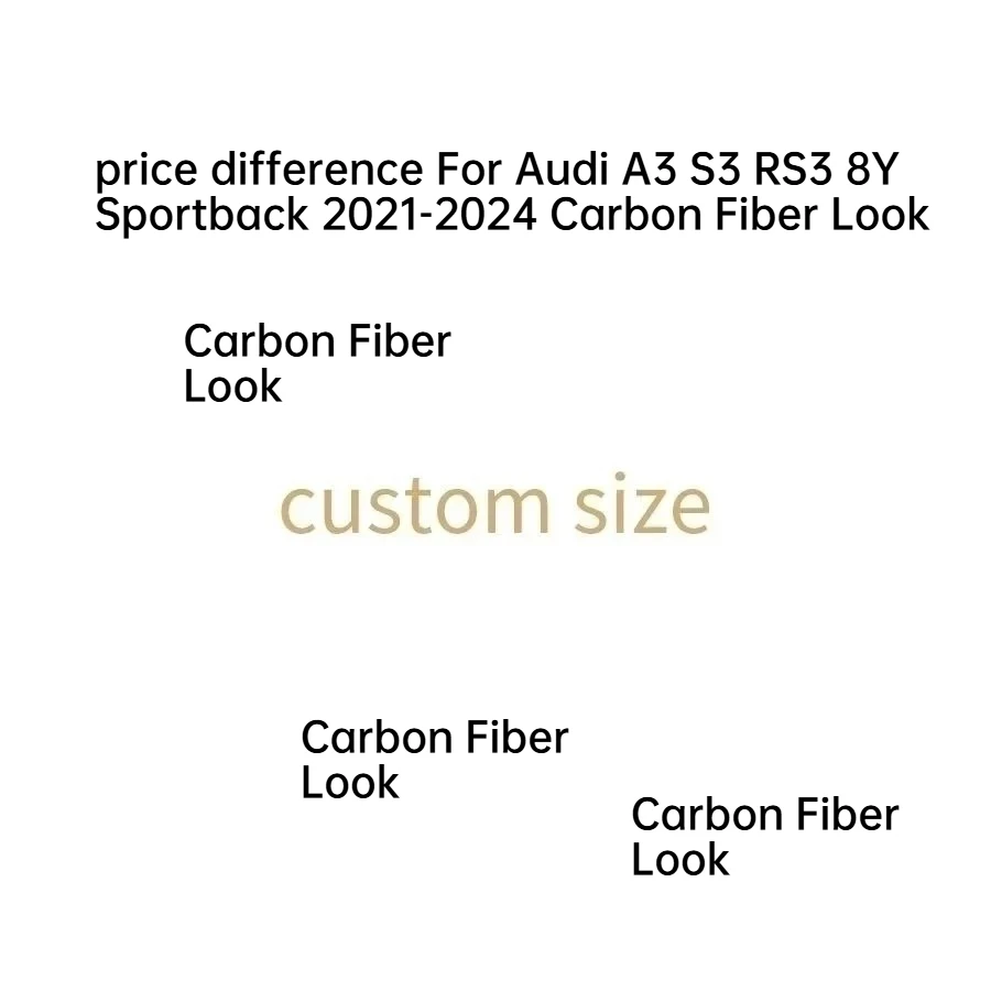 

Разница в цене для Audi A3 S3 RS3 8Y Sportback 2021-2024 с отделкой под карбон