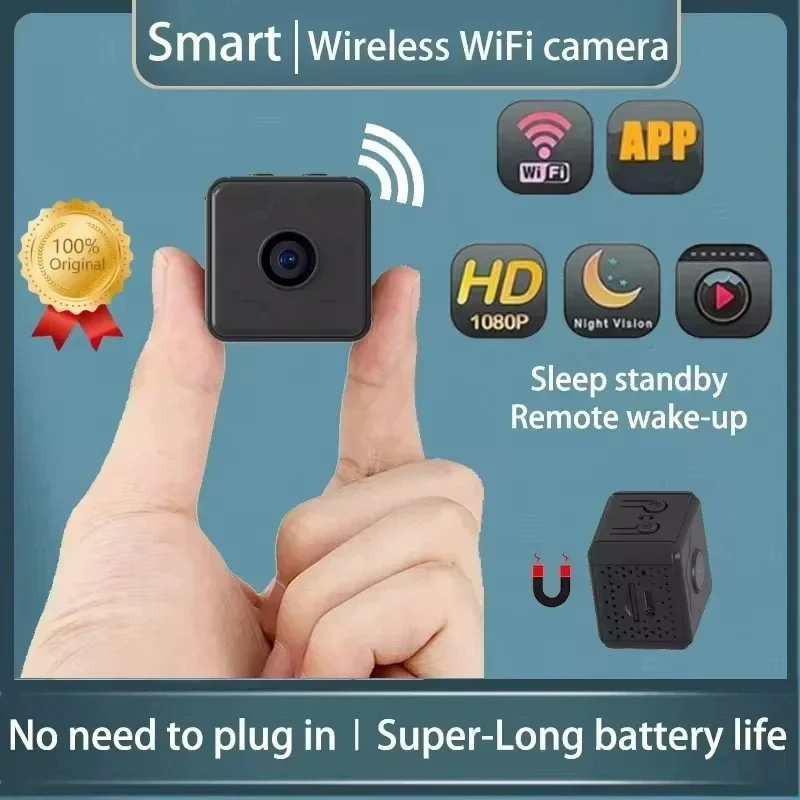 Mini telecamera Wireless WiFi Monitor remoto Rilevazione movimento Durata della batteria super lunga Telecamera per visione notturna di sicurezza per animali domestici 2025 NOVITÀ