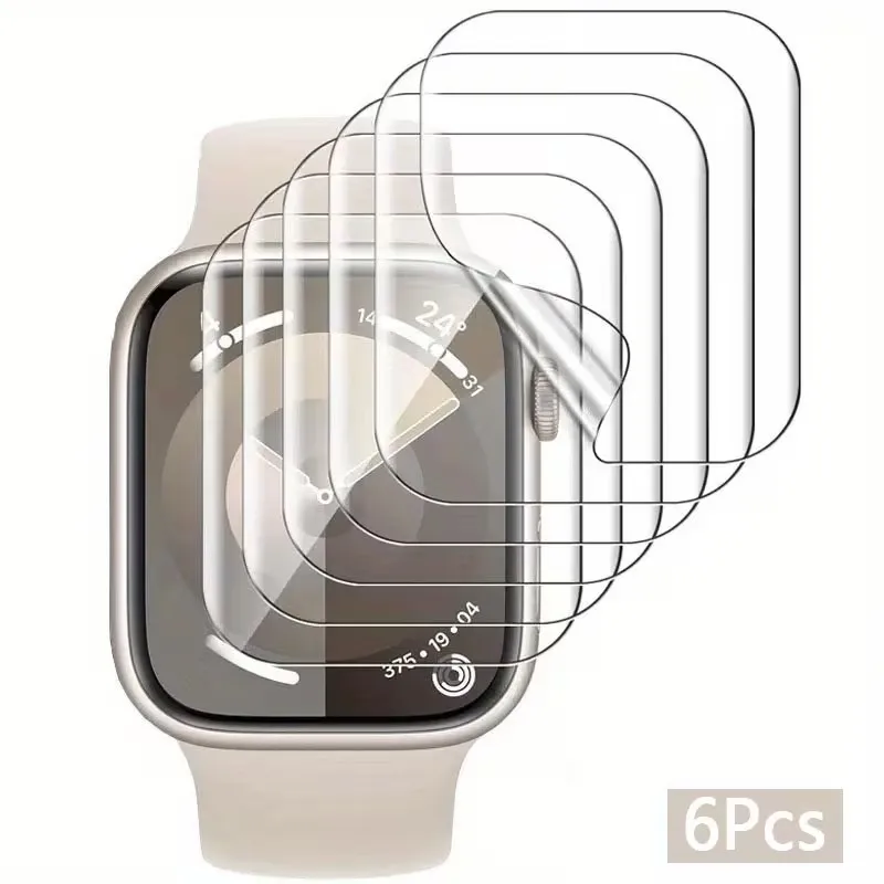 6Pcs Hydrogel Soft Watch Film For Apple Watch 11 10 9 87 46mm 42mm Screen Protector iWatch Series 7 6 5 4 SE3 44 40 45mm