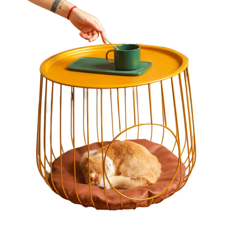 

All-Year Round Cool Indoor Pet Cat Bed Small Dog Sleeping Cage Table Stool Summer House Cat Box Packed
