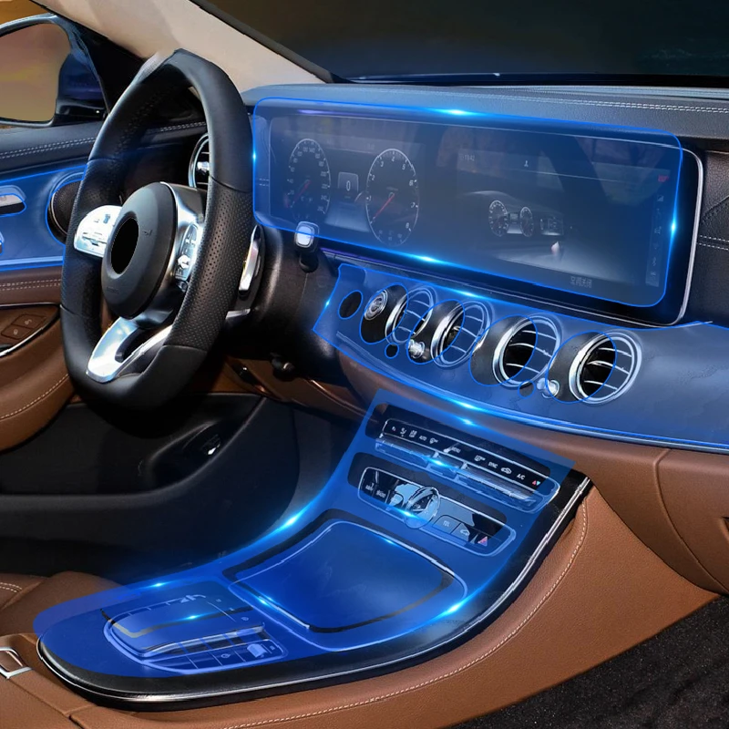 

For Mercedes Benz Class-E W213 2019-2020 Car Interior Center console Transparent TPU Protective film Anti-scratch Accessories