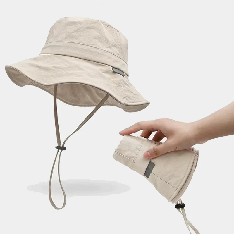 

Мужская и женская портативная уличная шляпа от солнца с защитой от ультрафиолета, ведро для сафари с широкими полями, рыбацкая кепка, складная рыбацкая солнцезащитная шляпа, альпинистская шляпа