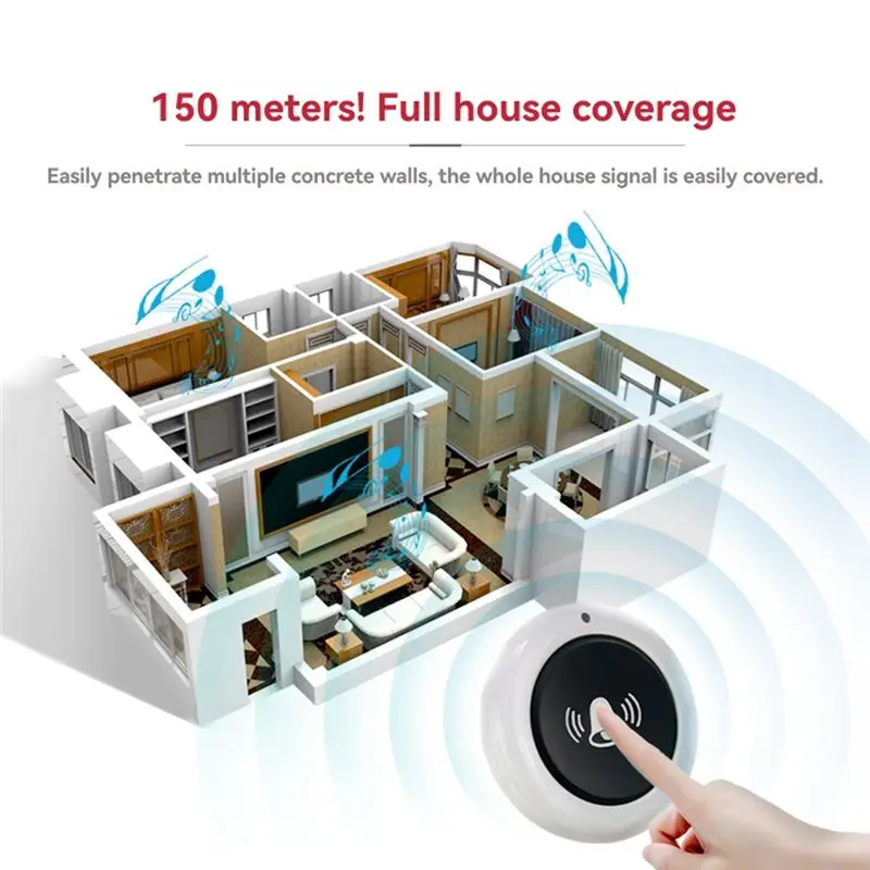 LICE-Wireless Doorbell Smart USB Doorbell Door Night Wireless Doorbell Receiver For Bed Care Call