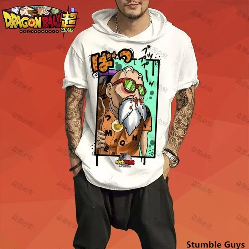 T-shirt męski męski T-Shirt z kapturem Y2k Dragon Ball Z męskie ubrania Vegeta ponadgabarytowe Streetwear topy Trend wysokiej jakości niezbędne