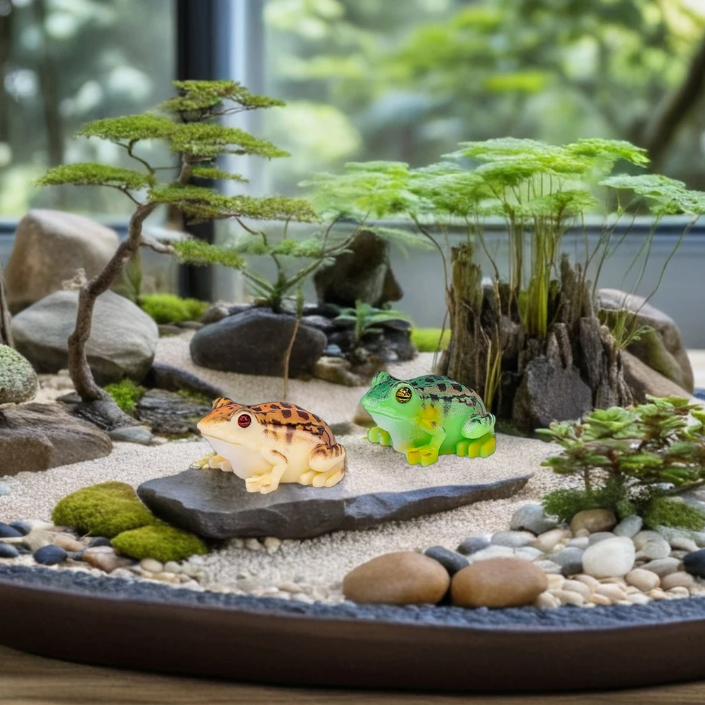 

1 set 1 Set Micro Miniature Garden Figurines Resin Frog Tadpole Decor Tiny Pond Accessories For Home Office Desktop Bonsai Moss
