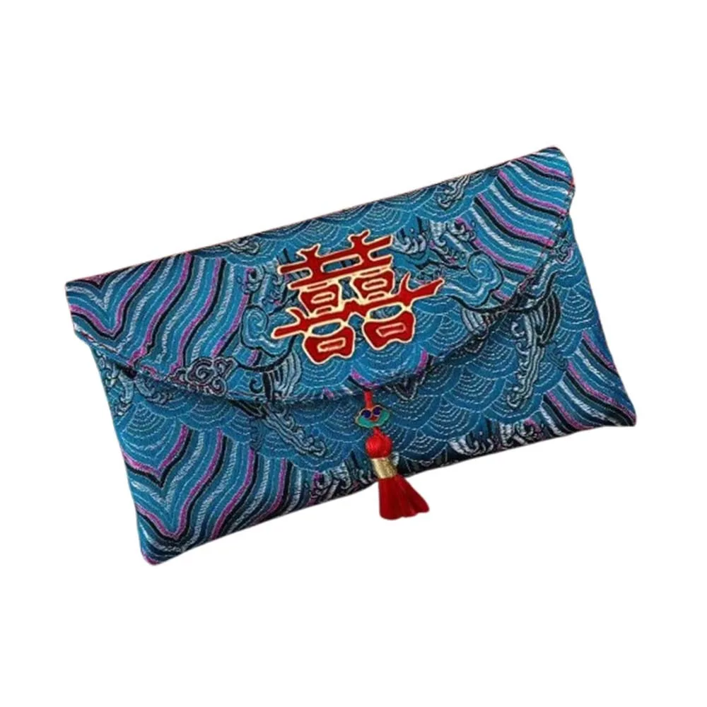 Chinese Style New Year Red Envelope Cloth Embroidery 2026 Lucky Money Bag with Tassel Traditional Wedding Money Pocket Birthday