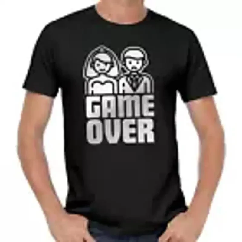 GAME OVER Bachelor Party JGA Groom Wedding Marriage Party Fun T Shirt