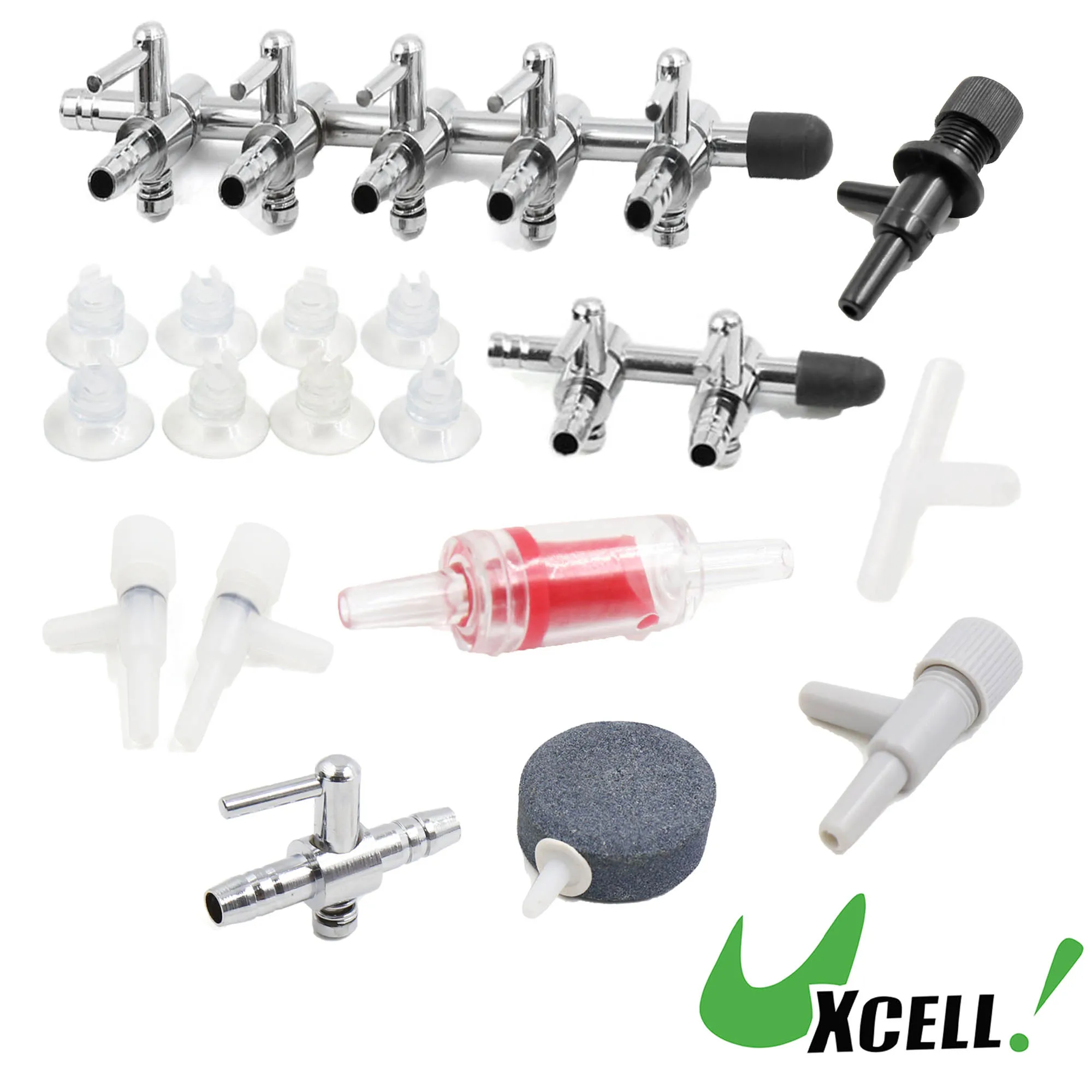 

UXCELL Aquarium Air Bubble Stone Aerator Check Valve Fish Tank Pump Hydroponic Oxygen Plate Air Pump Accessories Tools Parts Set