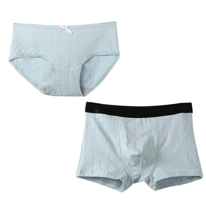 

2 packs of modal cotton panty double set of breathable U convex boxer shorts summer couple men and women underwear