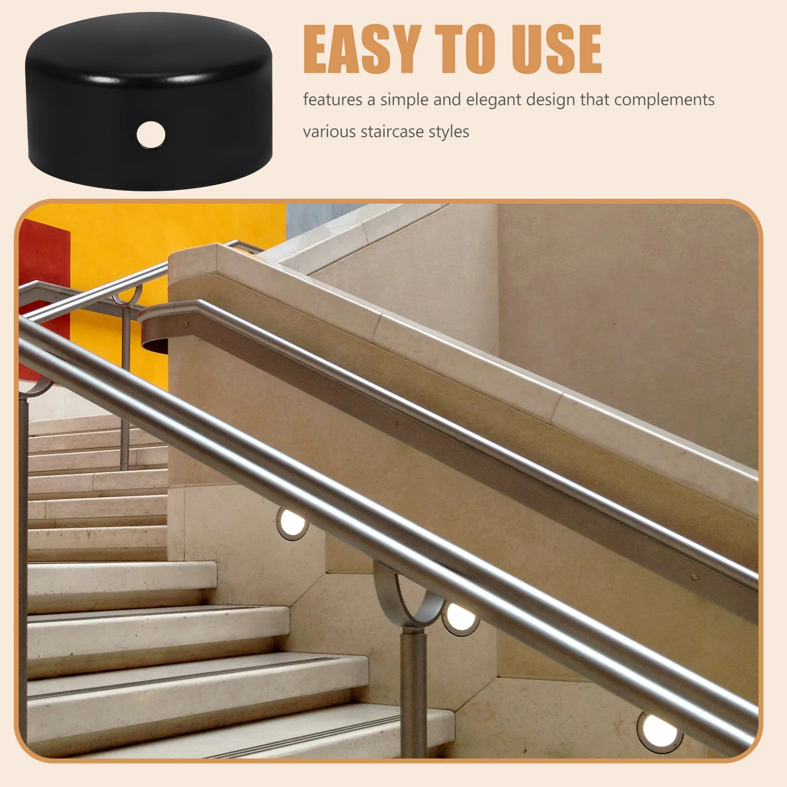 Flexible PVC Handrail End Caps Round Flat Smooth Surface Easy Installation Chain Link Fence Post Cap for Office