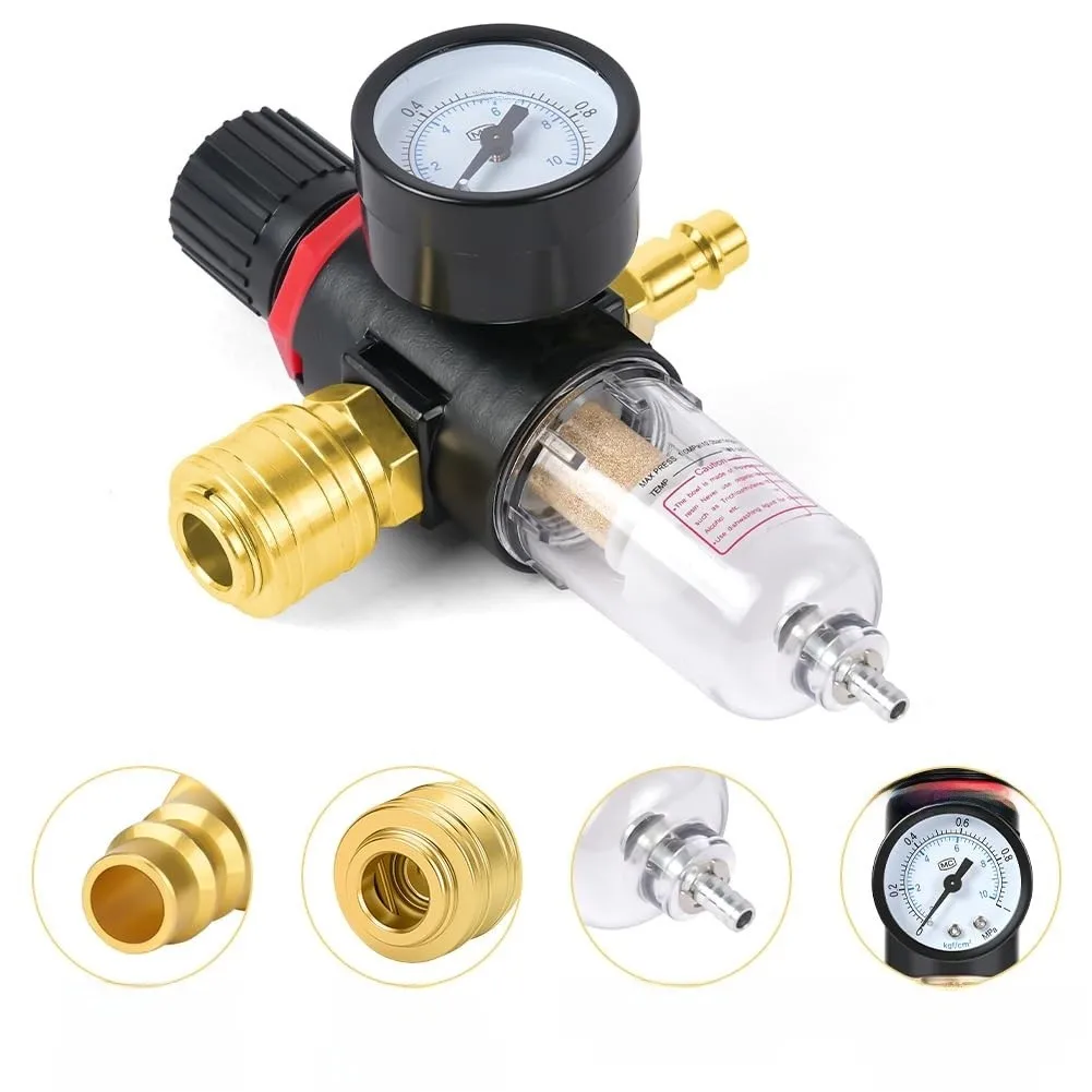 1/4 inch Air Compressor Regulator for AFR-2000 with Moisture Separator Brass Body ABS Housing 0.15 0.8 MPa Range