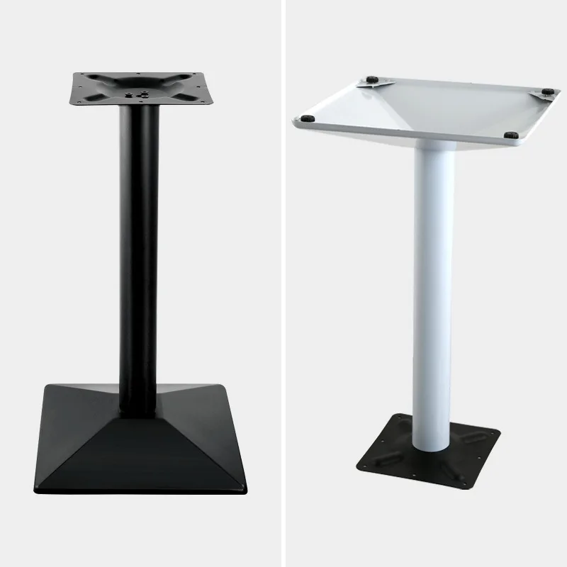 Simple wrought iron table foot black three-dimensional bevel shape table foot coffee shop restaurant bar cast iron base