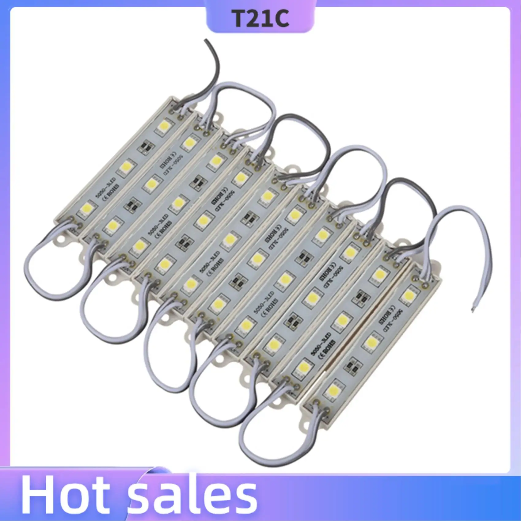 

T21C 4 X 10Pcs 5050 SMD 3 LED Module LED Strip String Light Waterproof DC 12V Cool White