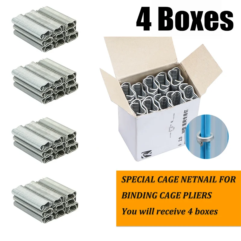 2400 Pcs/4 Box M Nail Cages Installed Chicken Duck Bird Dog Cage Clamp 2.0 Quail Tied Dove Cage Clamp Rabbit Staples