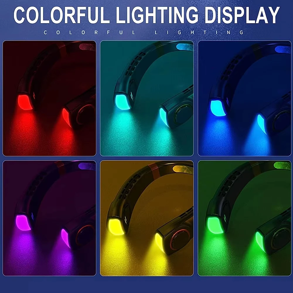 Мини-вентилятор для шеи Xiaomi, портативный безлистный шейный вентилятор, воздушный охладитель, цифровой дисплей, бесшумный кондиционер, USB перезаряжаемый шейный вентилятор