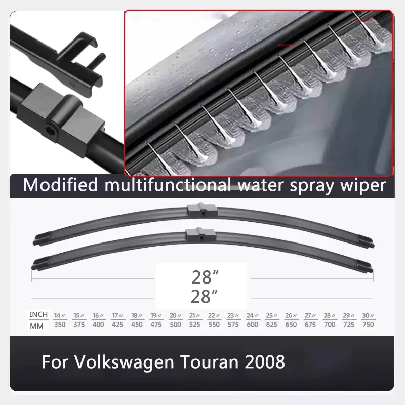 For Volkswagen SHARAN TOURAN 2008-2019 Car Modify Windshield Water Spray Wiper Auto Wet Arm Cleaning Wiper Exterior Accessory