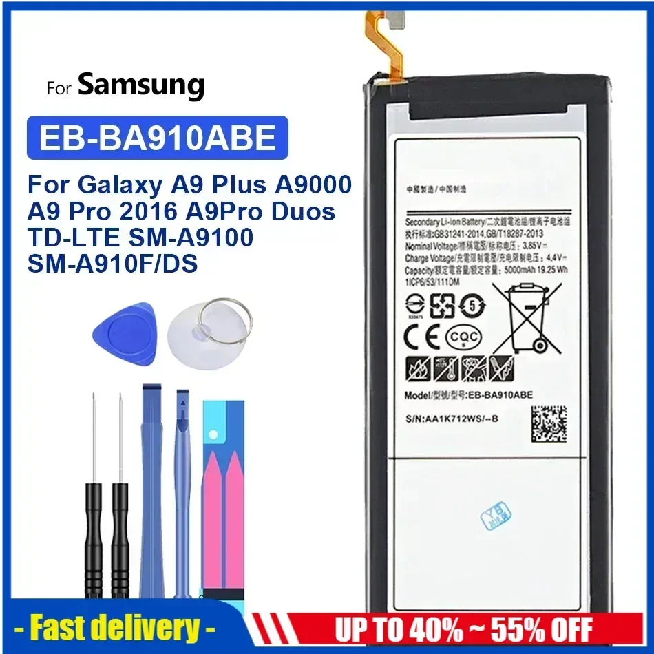 

EB-BA910ABE 5000 мАч аккумуляторы для мобильных телефонов Samsung Galaxy A9 + PLUS A9000 A9 Pro 2016 A9Pro Duos TD-LTE SM-A9100 SM-A910F/DS