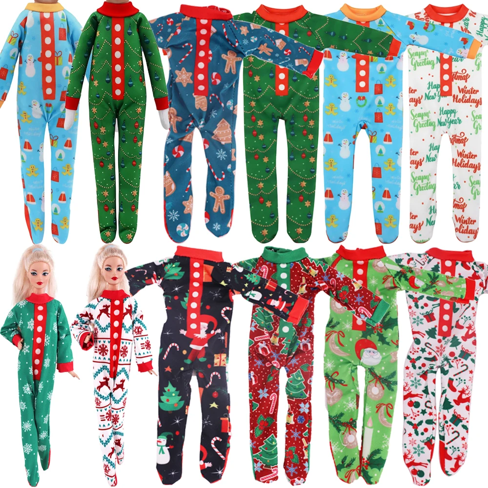 30 センチメートル人形服クリスマススタイルボディスーツエルフ人形用クリスマス服アクセサリーパジャマ、女の子のおもちゃクリスマスギフト