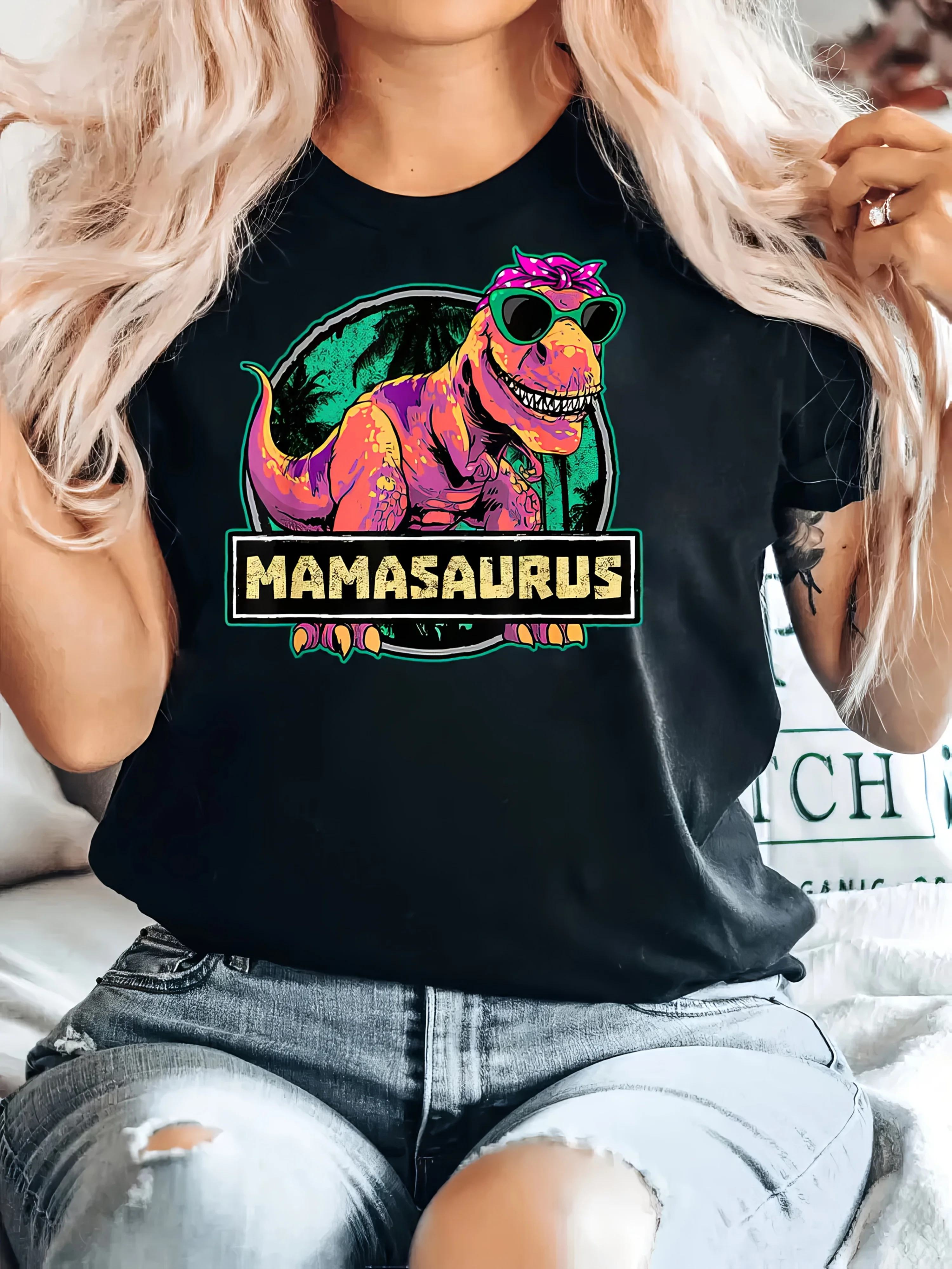 

Dinosaur Graphic Printing Summer Autumn Winter Cotton Men's and Women's T-shirts Short Sleeves Luxury Outdoor Sports Brand