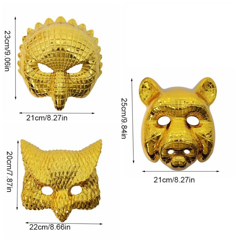 Retro Golden Halloween Masks Plastic Cosplay Costume Animal Mask Elastic Rope Cartoon Full Face Mask Player