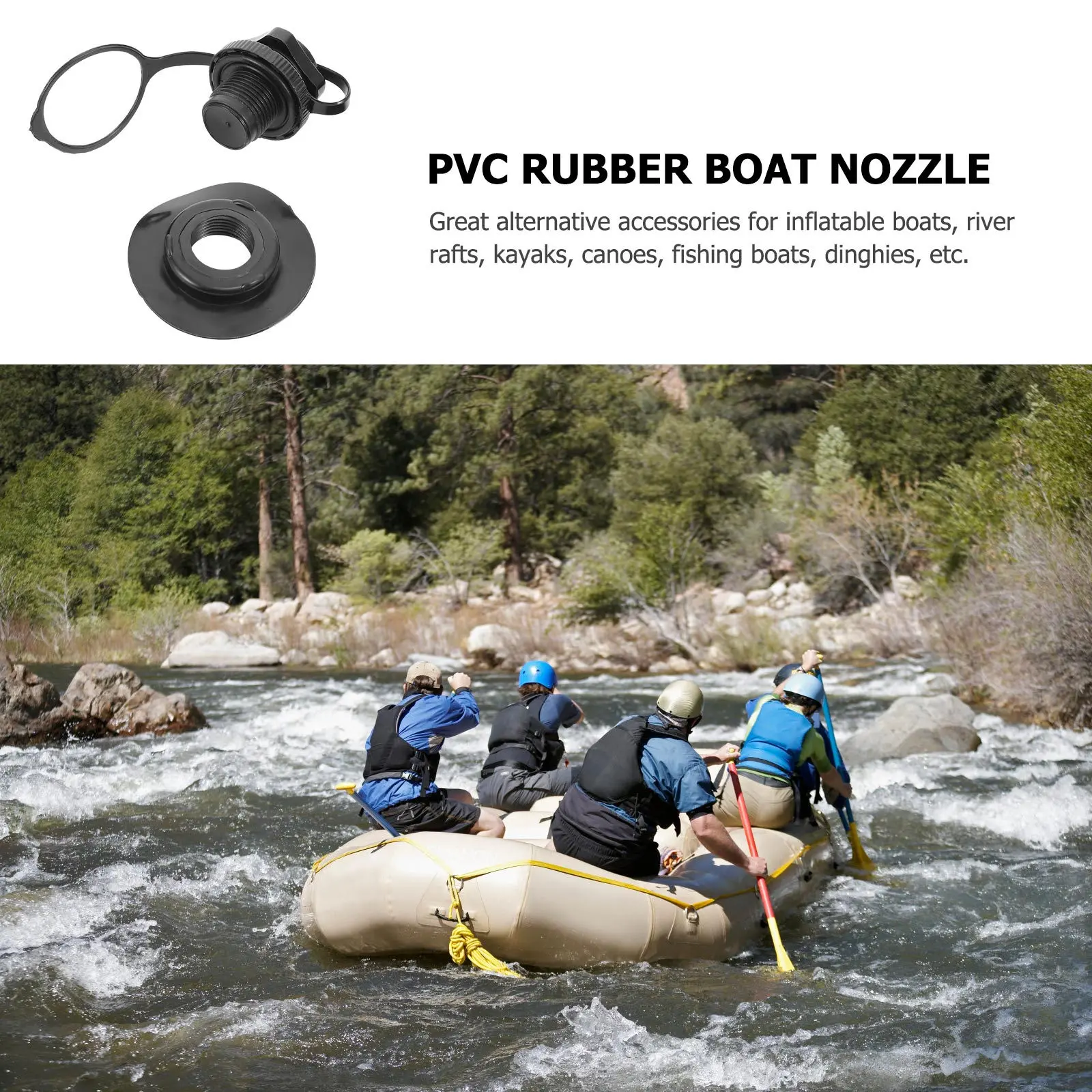 

1Pcs Kayak Air Valve Octagonal PVC Durable Spiral Base Inflatable Boat Rubber Boat Pump Adapter Outdoor Accessories