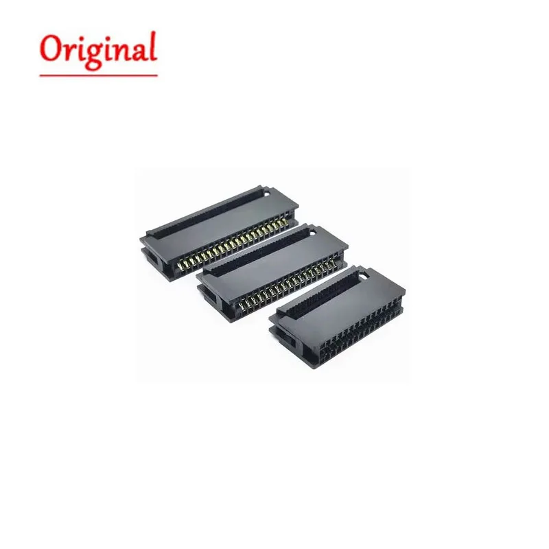 

10 Pcs 10 14 16 20 24 26 30 34 40 50 60 64 Pin 2.54 Pitch Card Edge Female Crimp IDC Connector for 1.27 MM Flat Ribbon Cable