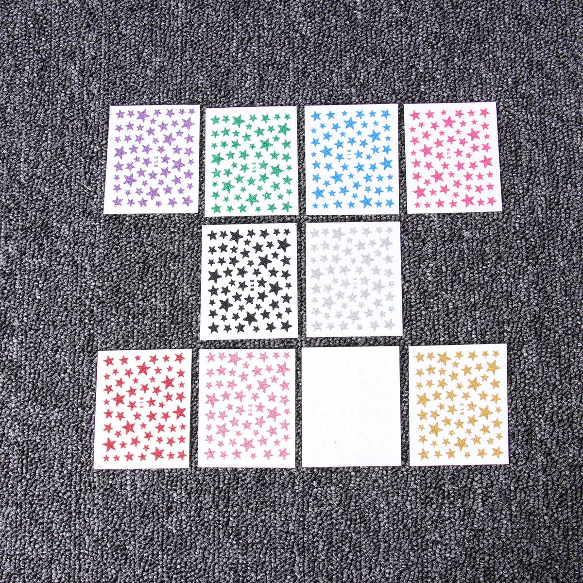 

10 Sheets 3D Nail Art Stickers Glitter Star Pattern Women's Self Adhesive Manicure Decoration Festive Holiday Birthday Nail