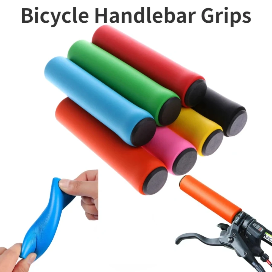 

New 1pair Bicycle Handlebar Grips Soft Silicone Anti-Slip Bike Handlebar Cover Outdoor Riding Damping Cycling Sponge Grips Cover