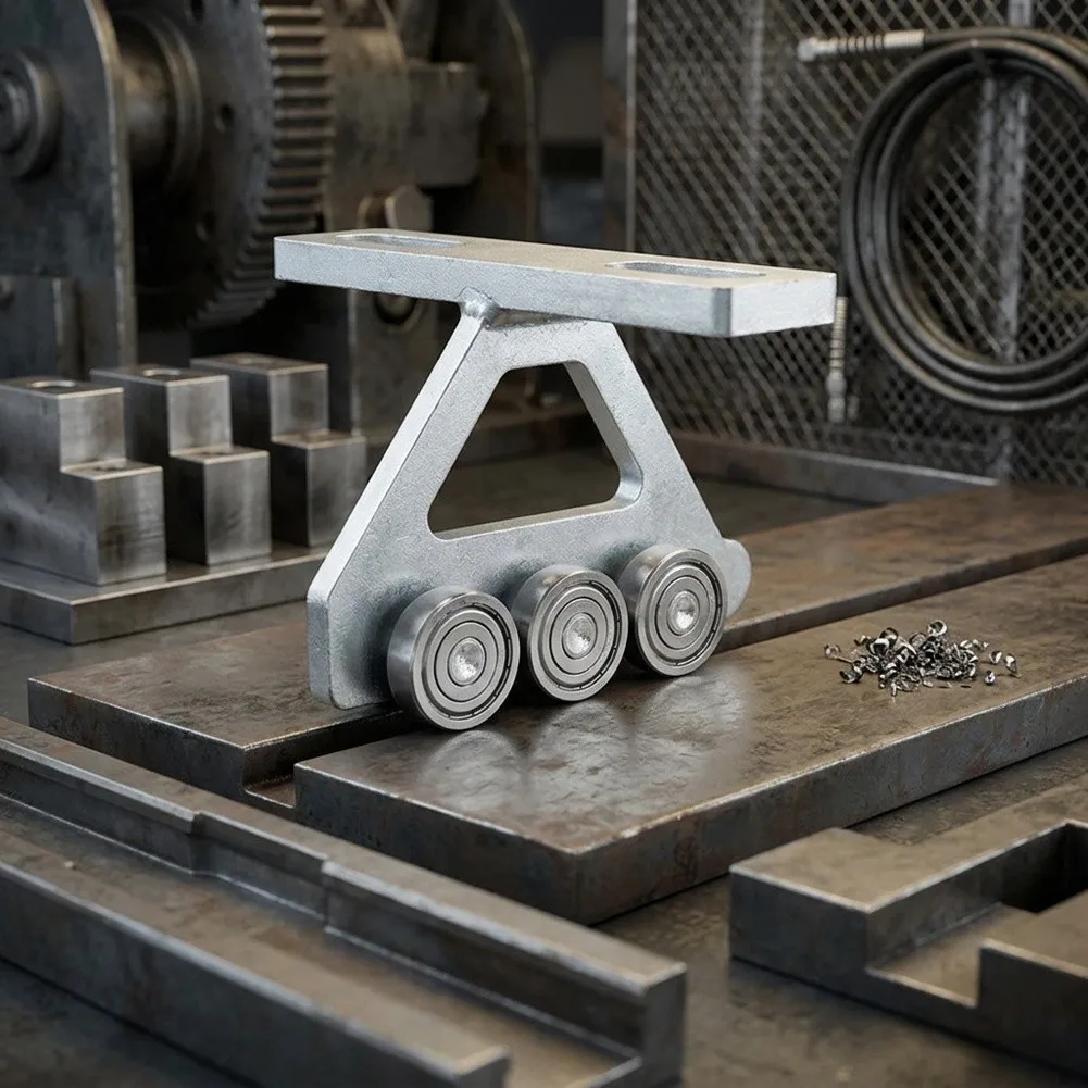 Steel 6 Wheel Hoist Trolley for Bidirectional Mounting Heavy Load Capacity 980 Lbs Smooth and Stable Operation