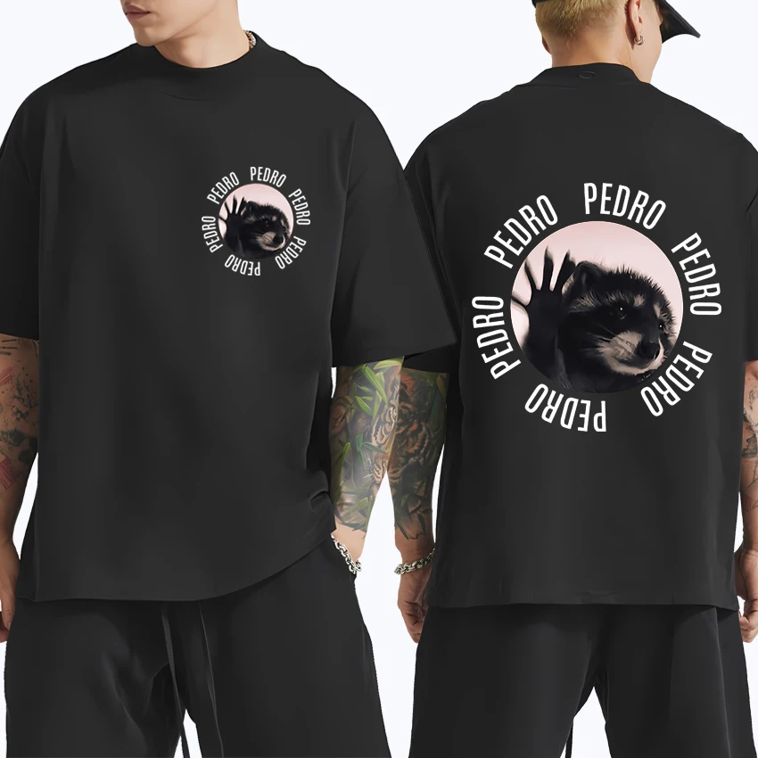 

2024 Funny Pedro Pedro Dancing Raccoon Meme T Shirt Men Women harajuku oversized short sleeve T-shirts Unisex 100% Cotton Tops