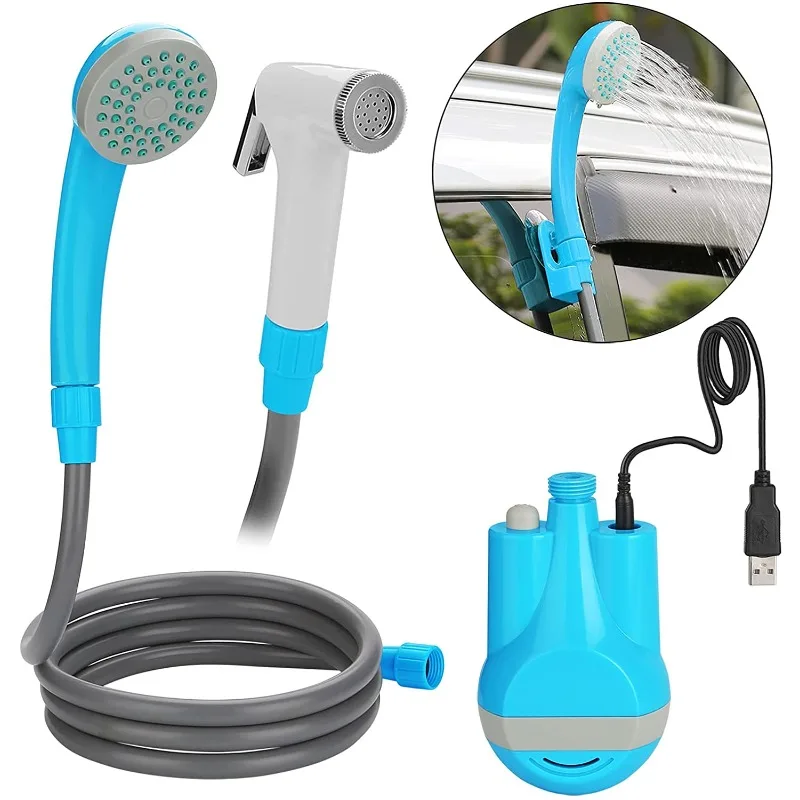 

2022 new portable camping shower outdoor camping shower pump electric charging portable camping shower