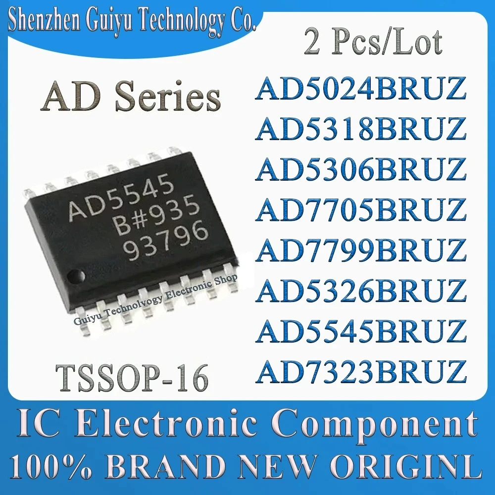 

2 Pcs/Lot AD5024BRUZ AD5318BRUZ AD5306BRUZ AD7705BRUZ AD7799BRUZ AD5326BRUZ AD5545BRUZ AD7323BRUZ AD5545 AD TSSOP-16 IC Chip