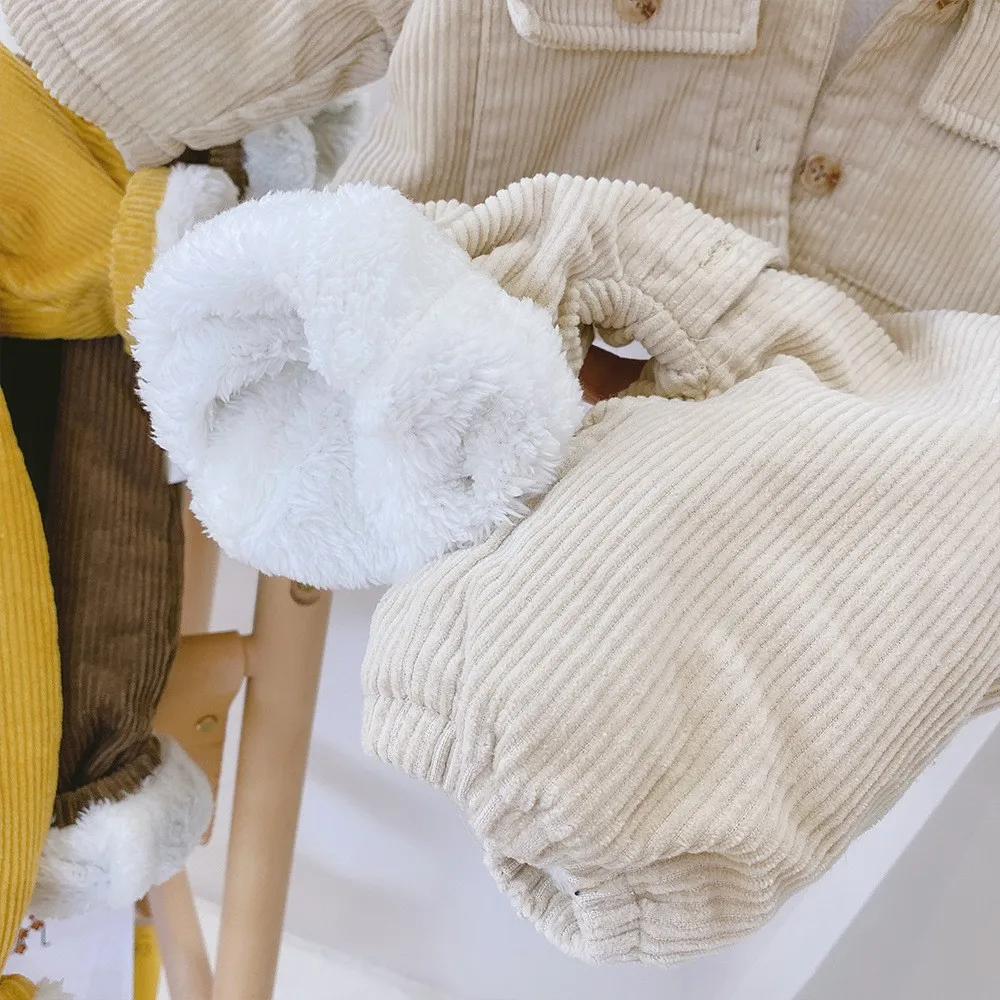 Winter Baby Jumpsuit Newborn Lapel Clothes Snow Suit Jumpsuit Thickened Warm Jacket Cotton Clothes Baby Boy Baby Girl Clothing