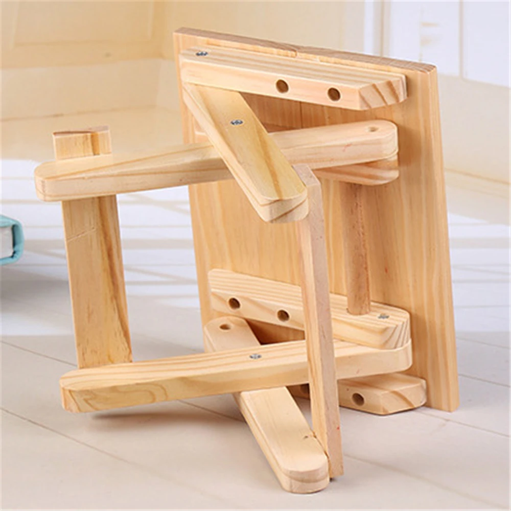 Wooden Folding Stool Portable Household Solid Wood Taburet Outdoor Fishing Chair Small Bench Square Stool for Child Home Decor