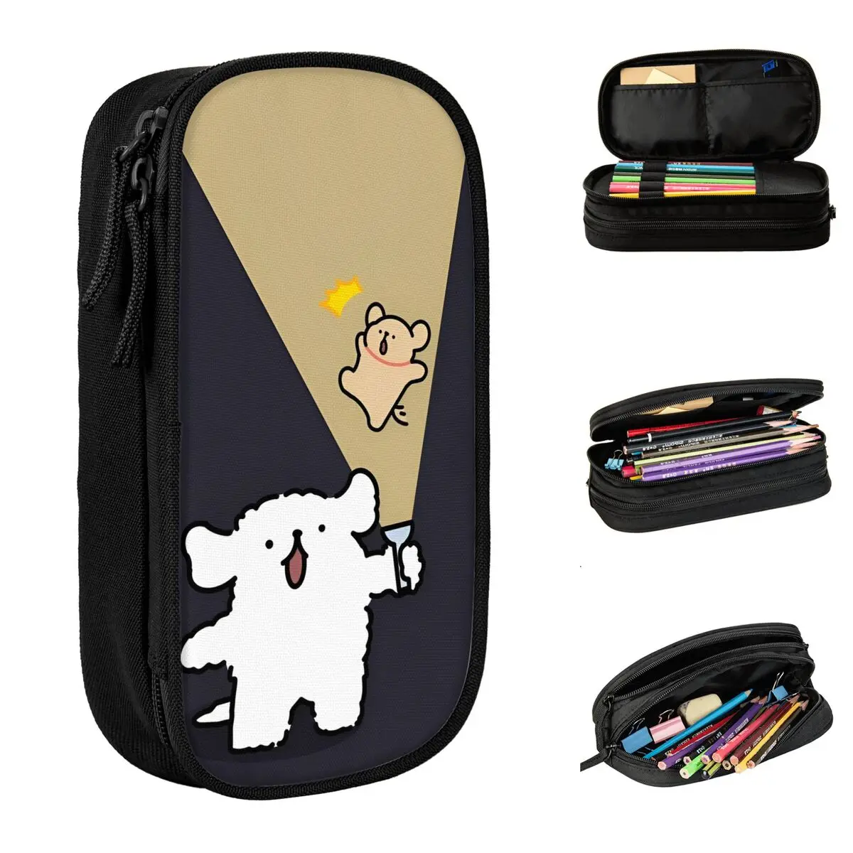 

Cartoon Dog Maltese Pencil Cases Pencil Pouch Pen Box for Student Big Capacity Bags School Supplies Gifts Stationery