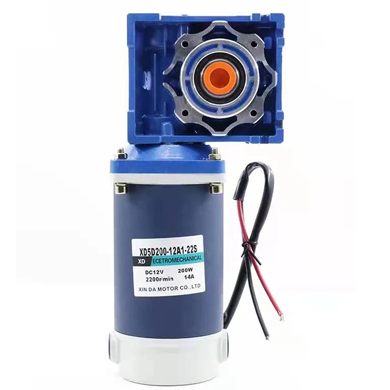 Imagem -02 - Motor de Engrenagem Sem-fim dc 12v 24v 200w Nmvr40 com Eixo de Saída Dupla Rv40 com Velocidade Ajustável de Travamento Automático cw Ccw Alto Torque