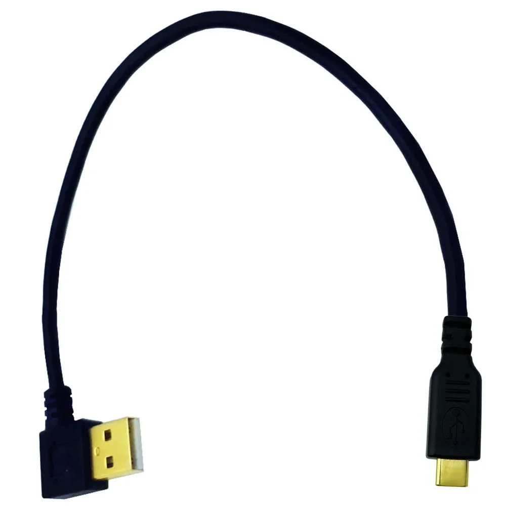 Conector de cable de carga de sincronización de datos USB 2,0 (tipo A) macho a USB 3.1 (tipo C) macho 90 de ángulo izquierdo chapado en oro