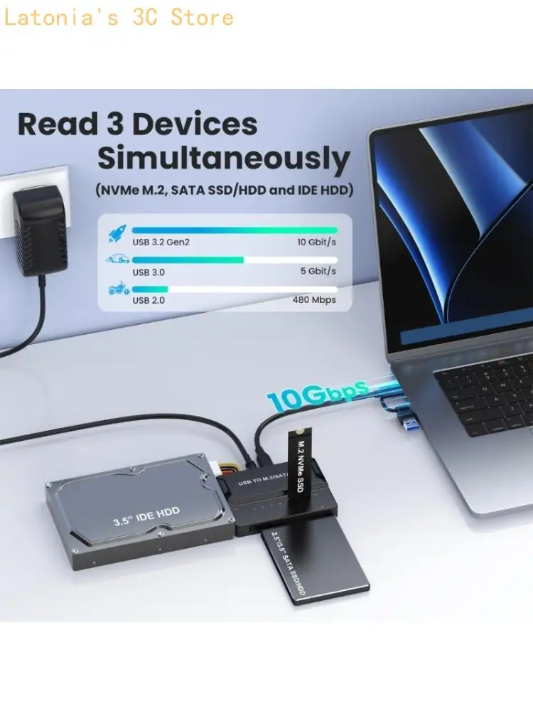 USB 3.2 Storage Dock Drive Enclosure for M.2 Media and quick access and backups X3UB