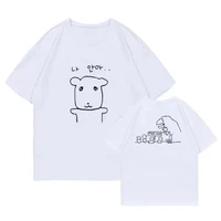T-shirt mignon à col rond pour femmes, avec motif Harajuku amusant, manches courtes, haut confortable pour l'été, décontracté, pour les déplacements quotidiens 2