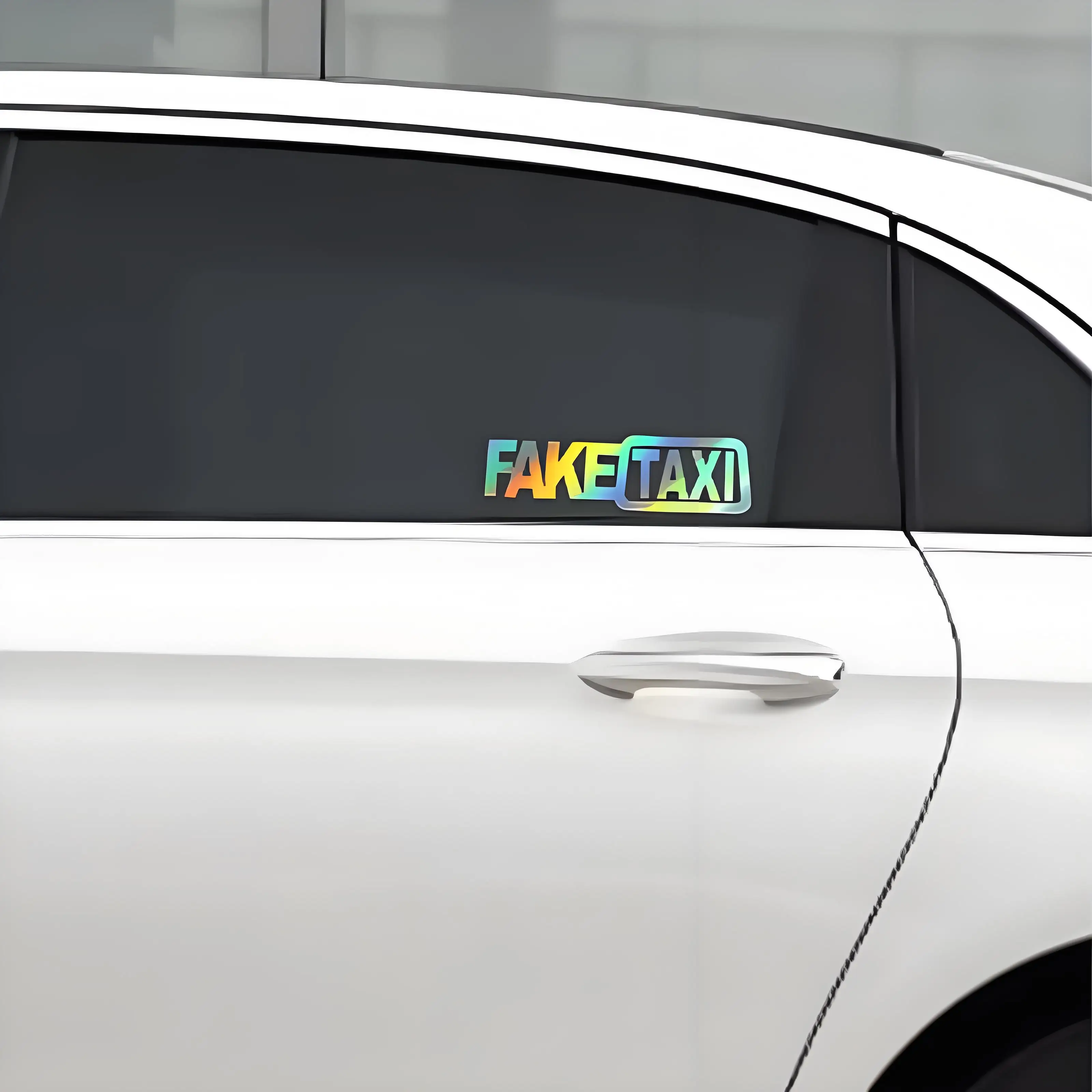 

1PC FAKE TAXI General Car Sticker Pvc Waterproo Laptop Trunk Auto Motorcycle Car Sticker Decoration Accessories