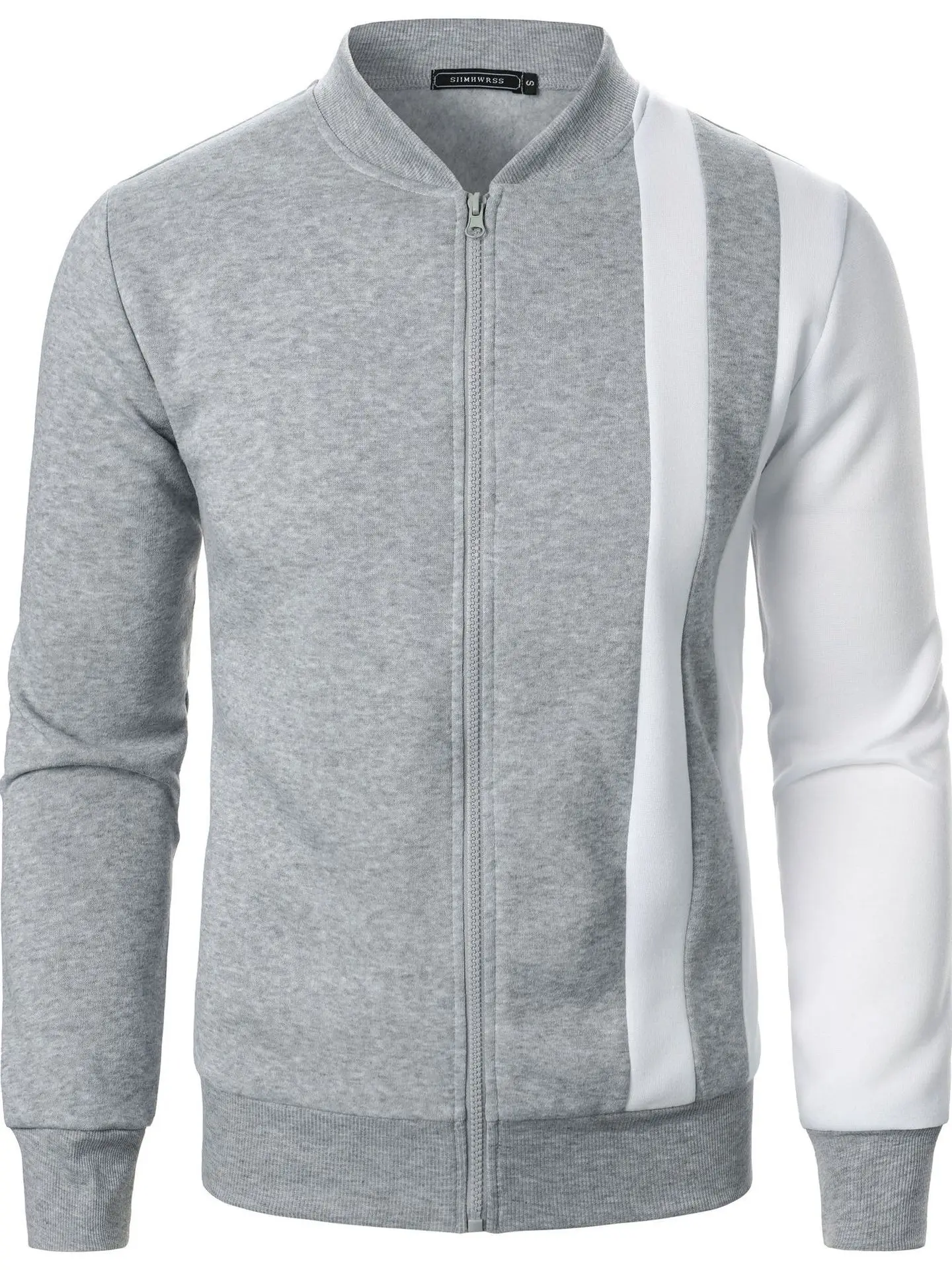 

Casual Color Block Hoodie Jacket Zipper Standup Collar Long Sleeve Polyester Fabric Standard Fit Men's Casual Style Spring Ou...