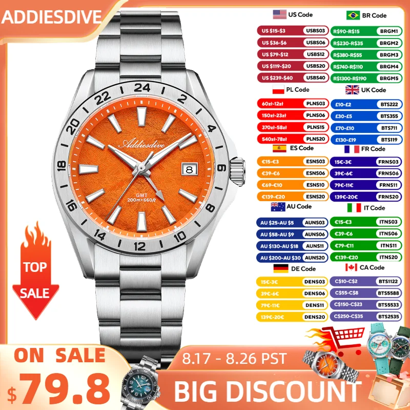 Luxury Watch La - ADDIESDIVE Watch New AD2548 Luxury GMT