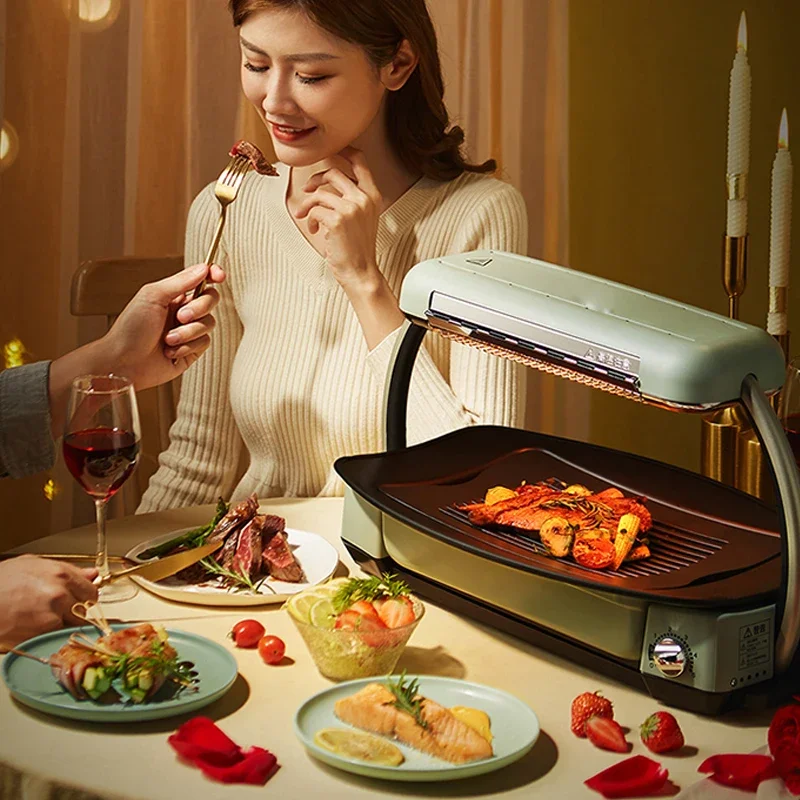 Nouveau Four de Barbecue sans fumée Pot de Barbecue ménage multi-fonction intérieur four électrique Style coréen brochette