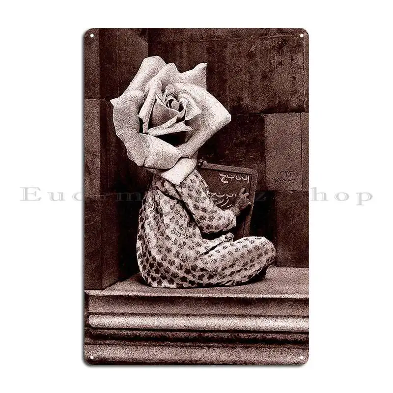 Young Arab Child Metal Sign Rusty Character Living Room Garage Home Tin Sign Poster